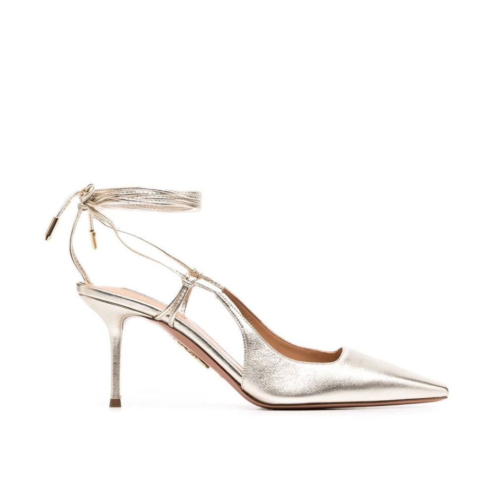AQUAZZURA LEATHER SLINGBACK PUMPS SIZE 38